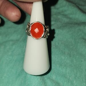 Reveal Genuine Red Quartz Natural Fusion Sunrise Orange Quartz Rhodium Plating